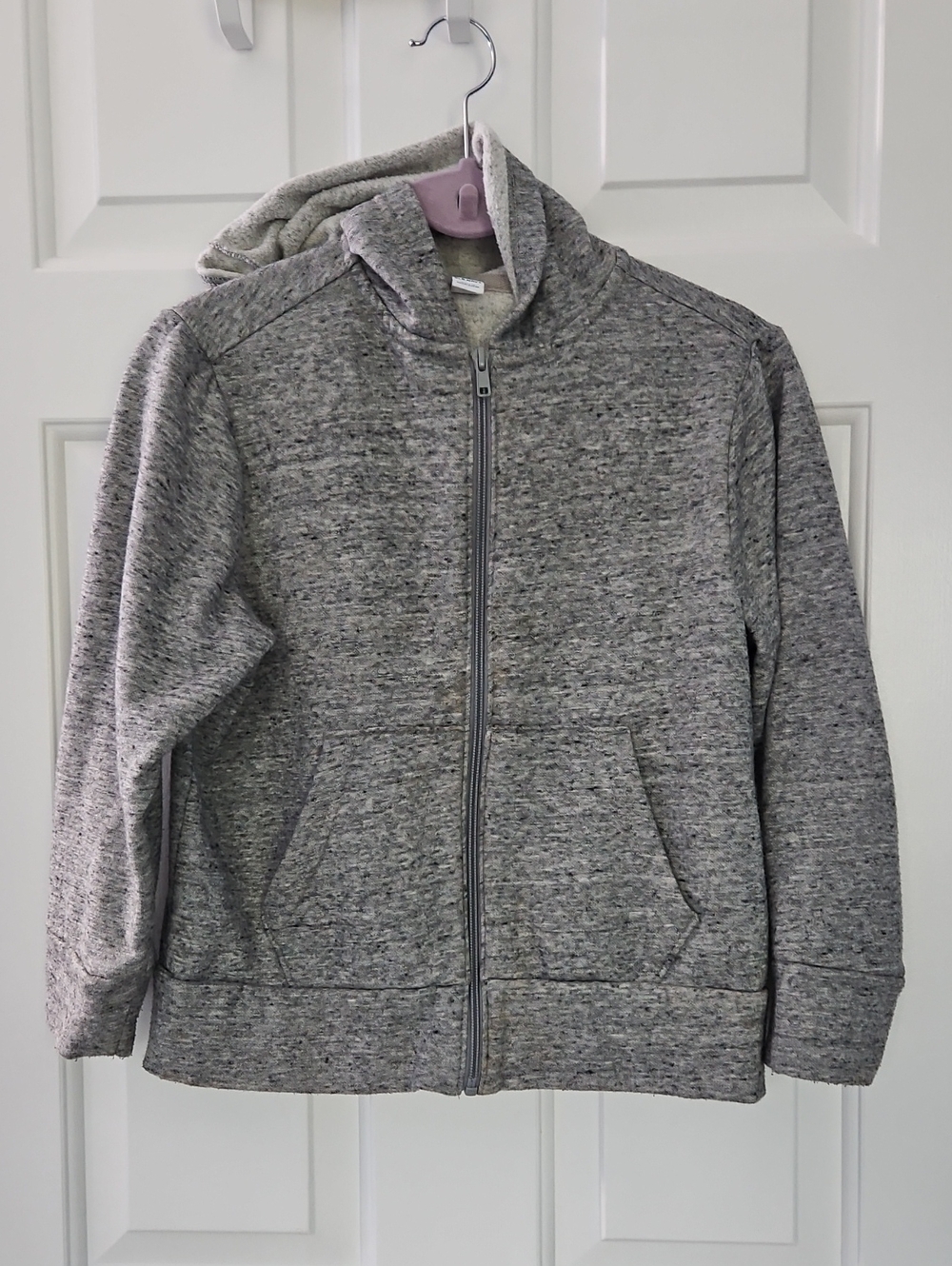 Old Navy Gray Heather Full-Zip Hooded Jacket